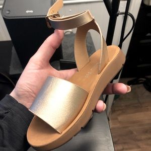 Girls gold sandals